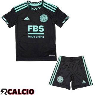 Seconda Maglia Leicester City Bambino Nero 2022/2023