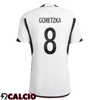 Prima Maglia Germania (GORETZKA 8) Nero Bianco Coppa del Mondo 2022