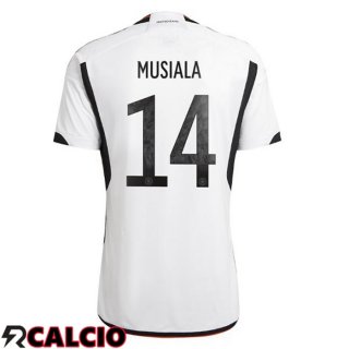 Prima Maglia Germania (MUSIALA 14) Nero Bianco Coppa del Mondo 2022