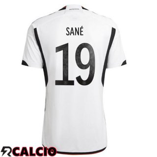 Prima Maglia Germania (SANÉ 19) Nero Bianco Coppa del Mondo 2022