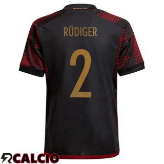 Seconda Maglia Germania (RÜDIGER 2) Nero Coppa del Mondo 2022