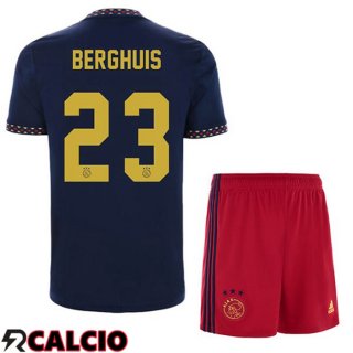 Seconda Maglia AFC Ajax (Berghuis 23) Bambino Nero 2022/2023