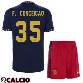 Seconda Maglia AFC Ajax (F. Conceicao 35) Bambino Nero 2022/2023