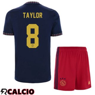 Seconda Maglia AFC Ajax (Taylor 8) Bambino Nero 2022/2023
