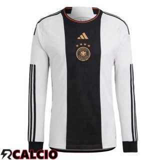Prima Maglia Germania Manica Lunga Nero Bianco Coppa del Mondo 2022