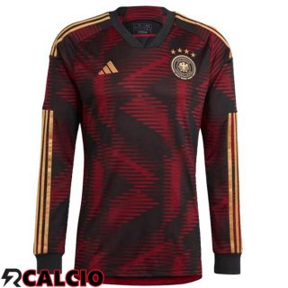Seconda Maglia Germania Manica Lunga Nero Coppa del Mondo 2022