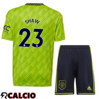 Terza Maglia Manchester United (SHAW 23) Bambino Verde 2022/2023