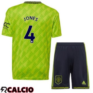 Terza Maglia Manchester United (JONES 4) Bambino Verde 2022/2023