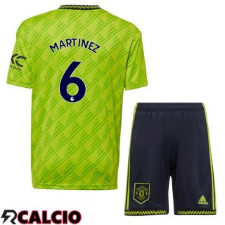 Terza Maglia Manchester United (MARTINEZ 6) Bambino Verde 2022/2023