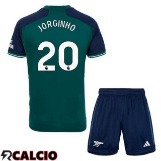 Terza Maglia Arsenal (JORGINHO 20) Bambino Verde 2023/2024
