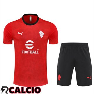 Insieme T Shirt Allenamento AC Milan + Pantaloncini Rosso 2025/2026