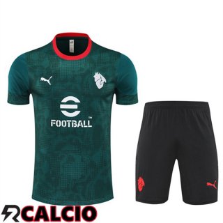 Insieme T Shirt Allenamento AC Milan + Pantaloncini Verde 2025/2026