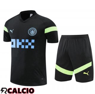 T Shirt Allenamento Manchester City + Shorts Nero 2022/2023
