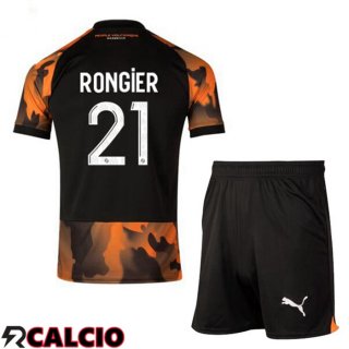 Terza Maglia Marsiglia OM (RONGIER 21) Bambino Nero Giallo 2023/2024