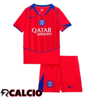 Terza Maglia Paris PSG Bambino Rosso 2025/2026