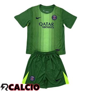 Maglia Paris PSG Bambino Portiere Verde 2025/2026