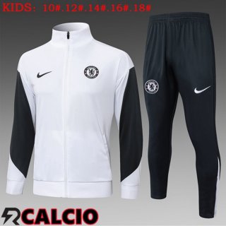 Insieme Tuta Calcio - Giacca FC Chelsea Bambino Bianco 2025/2026