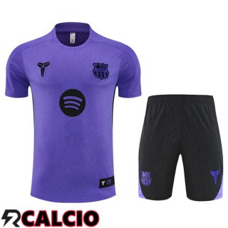 Insieme T Shirt Allenamento FC Barcellona + Pantaloncini Viola 2025/2026