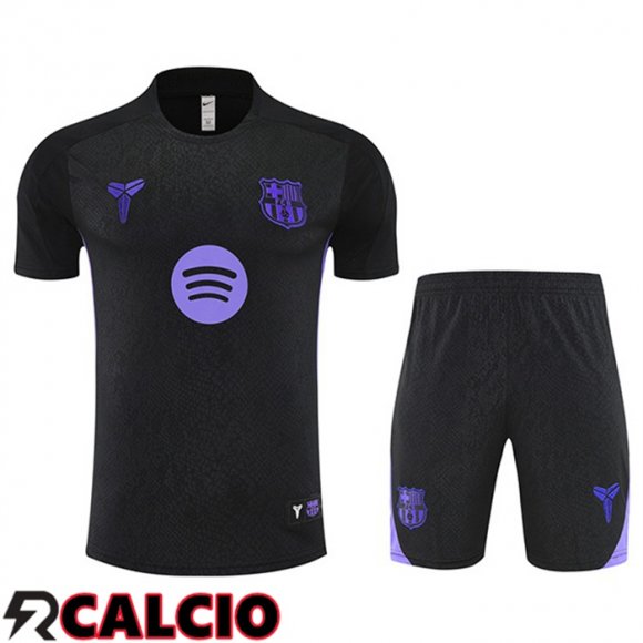Insieme T Shirt Allenamento FC Barcellona + Pantaloncini Nero 2025/2026