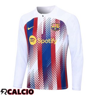 Felpa Allenamento FC Barcellona Bianco Rosso 2023/2024