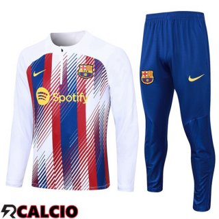 Insieme Tuta Calcio FC Barcellona Bianco Rosso 2023/2024