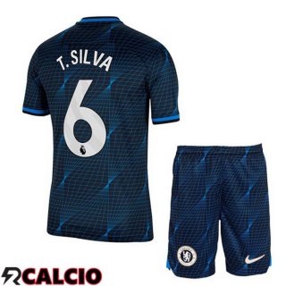 Seconda Maglia FC Chelsea (T. Silva 6) Bambino Blu 2023/2024