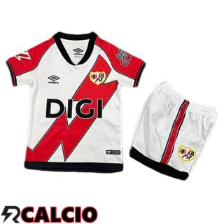 Prima Maglia Rayo Vallecano Bambino Rosso Bianco 2025/2026