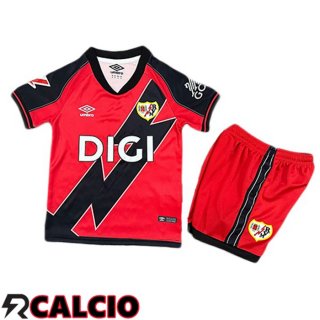 Seconda Maglia Rayo Vallecano Bambino Rosso Nero 2025/2026