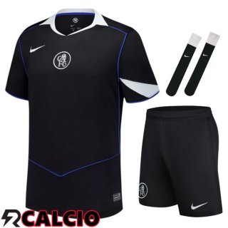 Terza Insieme Maglia Chelsea (Pantaloncini + Calzini) 2025/2026