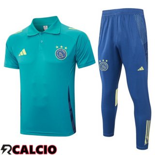 Insieme Polo AFC Ajax + Pantaloni Blu 2024/2025