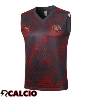 Canotta Calcio Manchester City Rosso Nero 2023/2024