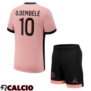 Terza Maglia Paris PSG (O.Dembélé 10) Bambino Rosa 2024/2025