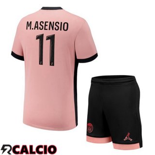 Terza Maglia Paris PSG (M.Asensio 11) Bambino Rosa 2024/2025