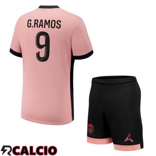 Terza Maglia Paris PSG (G.Ramos 9) Bambino Rosa 2024/2025