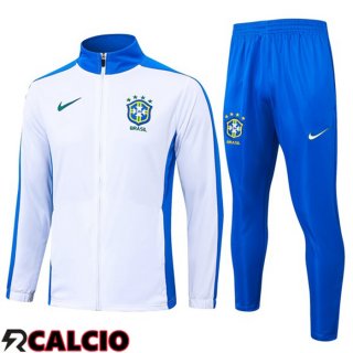Insieme Tuta Calcio - Giacca Brasile Bianco 2024/2025