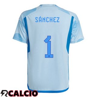 Seconda Maglia Spagna (SÁNCHEZ 1) Blu Bianco Coppa del Mondo 2022
