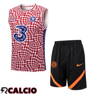 Canotta Calcio FC Chelsea + Shorts Rosso Bianco 2022/2023