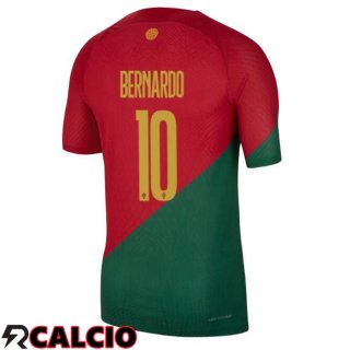 Prima Maglia Portogallo (BERNARDO 10) Rosso Verde Coppa del Mondo 2022