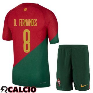 Prima Maglia Portogallo (J. MOUTINHO 8) Bambino Rosso Verde Coppa del Mondo 2022