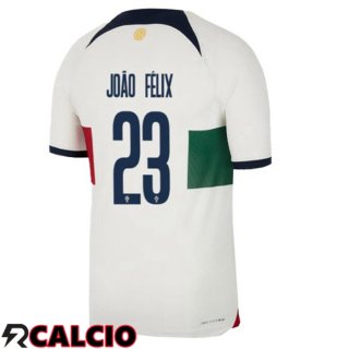 Seconda Maglia Portogallo (JOÃO FÉLIX 23) Bianco Rosso Coppa del Mondo 2022