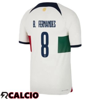 Seconda Maglia Portogallo (J. MOUTINHO 8) Bianco Rosso Coppa del Mondo 2022