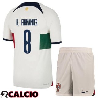 Seconda Maglia Portogallo (J. MOUTINHO 8) Bambino Bianco Rosso Coppa del Mondo 2022
