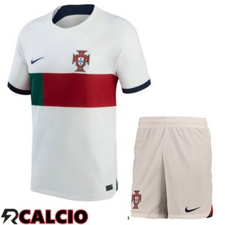 Seconda Maglia Portogallo Bambino Bianco Rosso Coppa del Mondo 2022