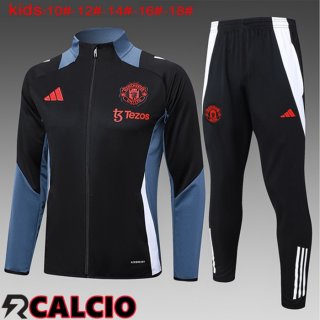 Insieme Tuta Calcio - Giacca Manchester United Bambino Nero 2024/2025