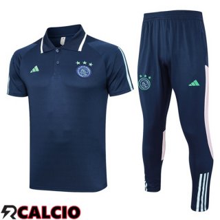 Kit Maglia Polo AFC Ajax + Pantaloni Blu Reale 2023/2024