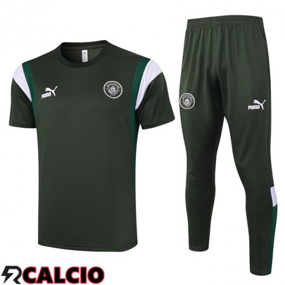 T Shirt Allenamento Manchester City + Pantaloni Verde 2023/2024