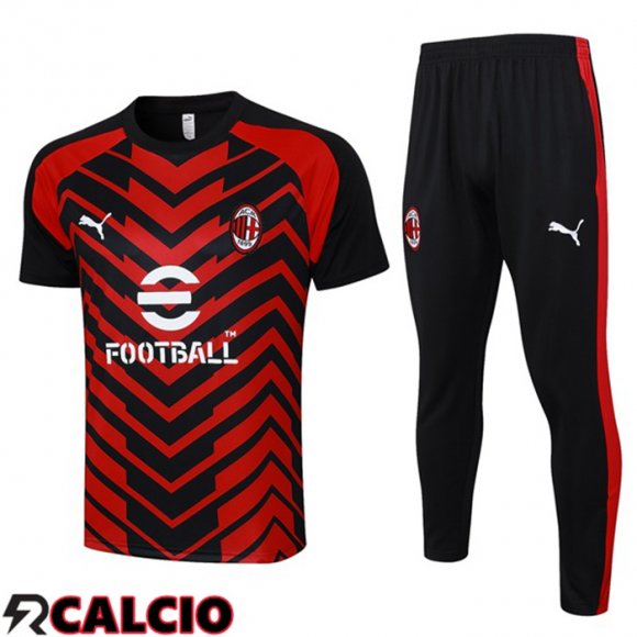 T Shirt Allenamento AC Milan + Pantaloni Nero Rosso 2023/2024