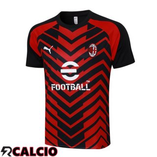 T Shirt Allenamento AC Milan Nero Rosso 2023/2024