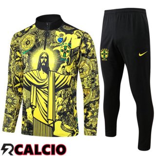 Insieme Tuta Calcio Brasile Giallo Nero 2024/2025