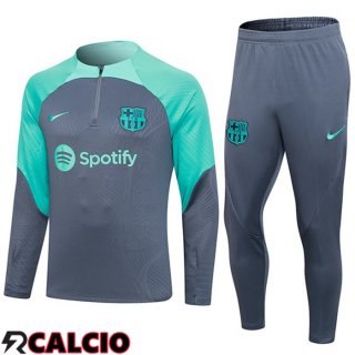 Insieme Tuta Calcio FC Barcellona Grigio Verde 2023/2024